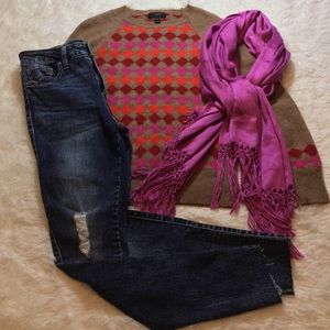 J Crew Diamond Crewneck Sweater